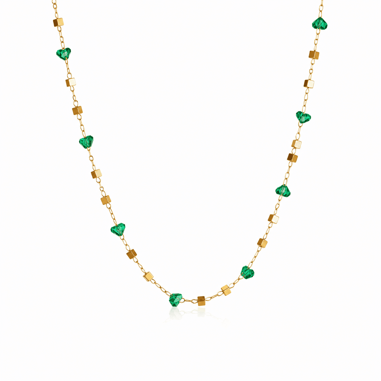 Elvarra Emerald Glow Chain Necklace