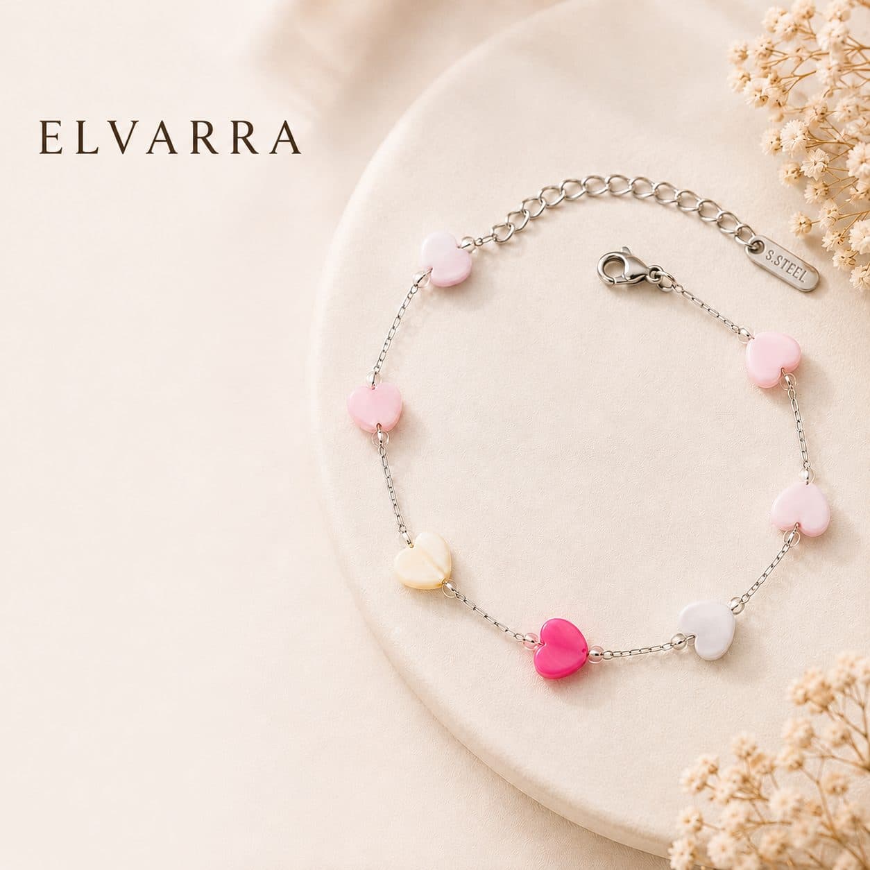 Blush Heart Charm Bracelet