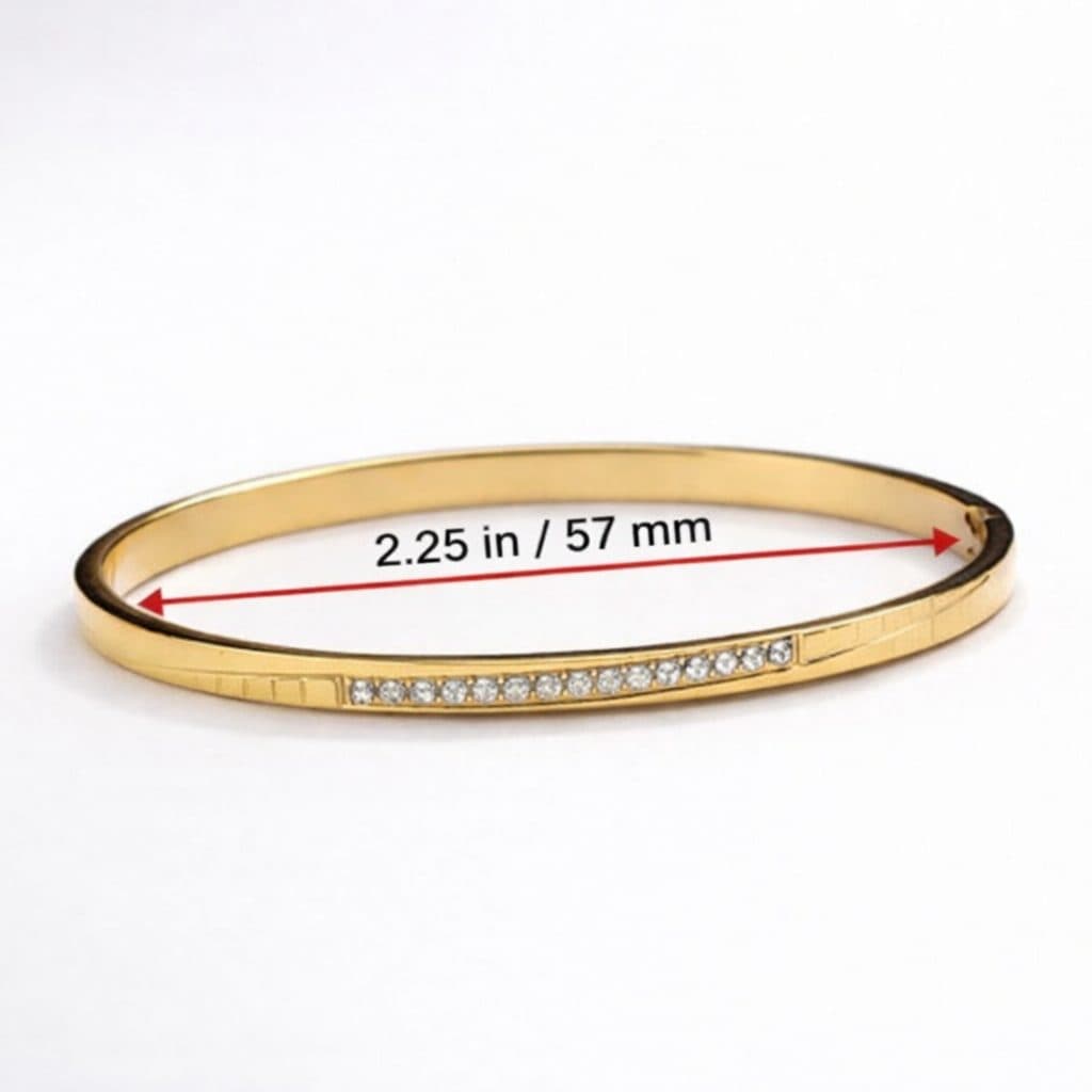 Cubic Zirconia Round Bracelet Bangle size 2.4' - alternate