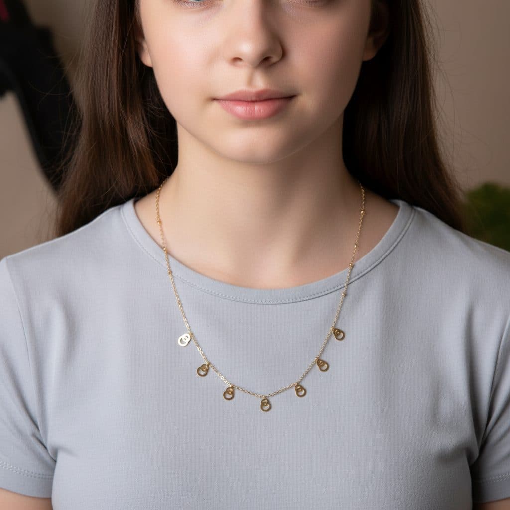 Stainless Steel Simple Gold Plated Micro Inlaid Necklace - alternate