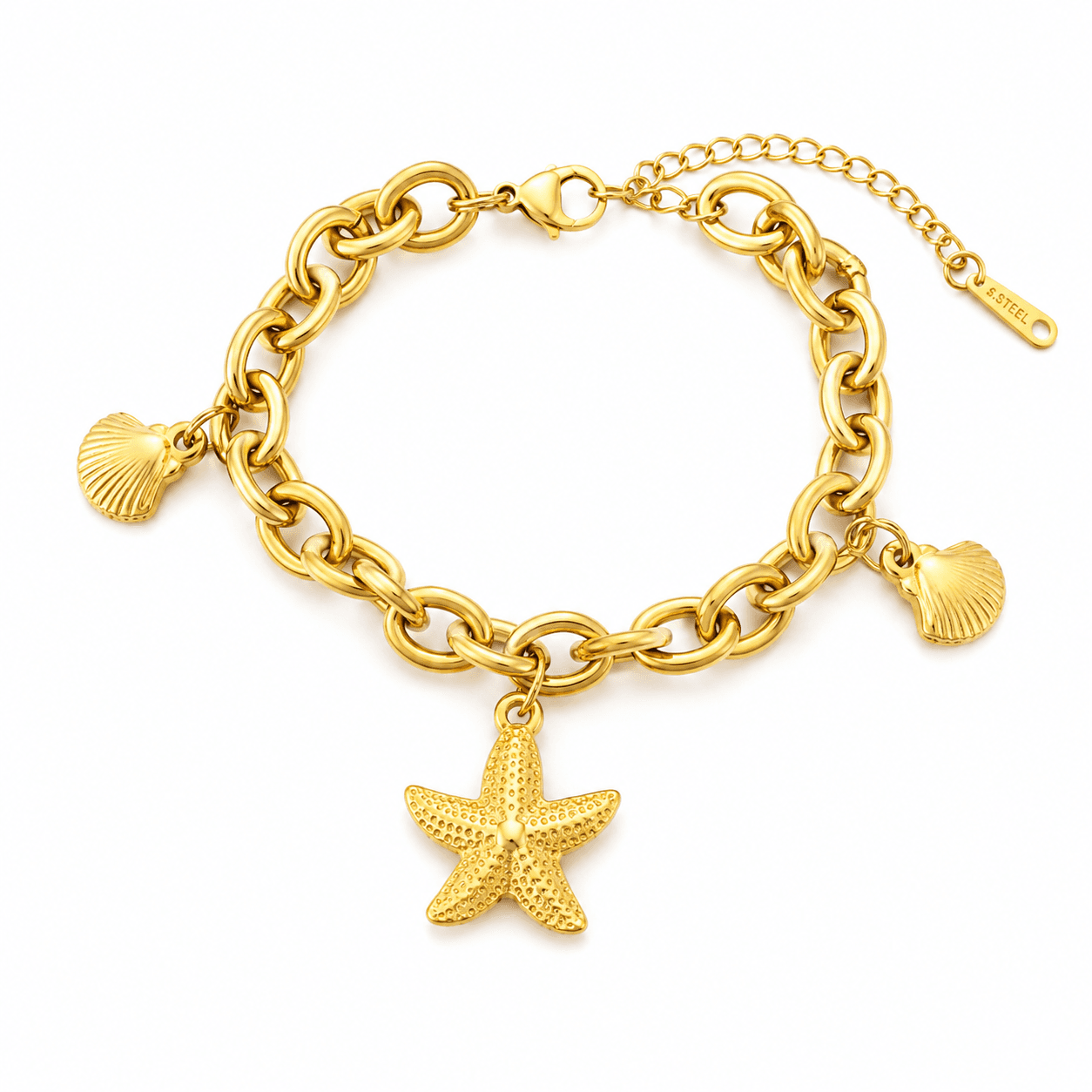 Anti tarnish Starfish Charm Bracelet