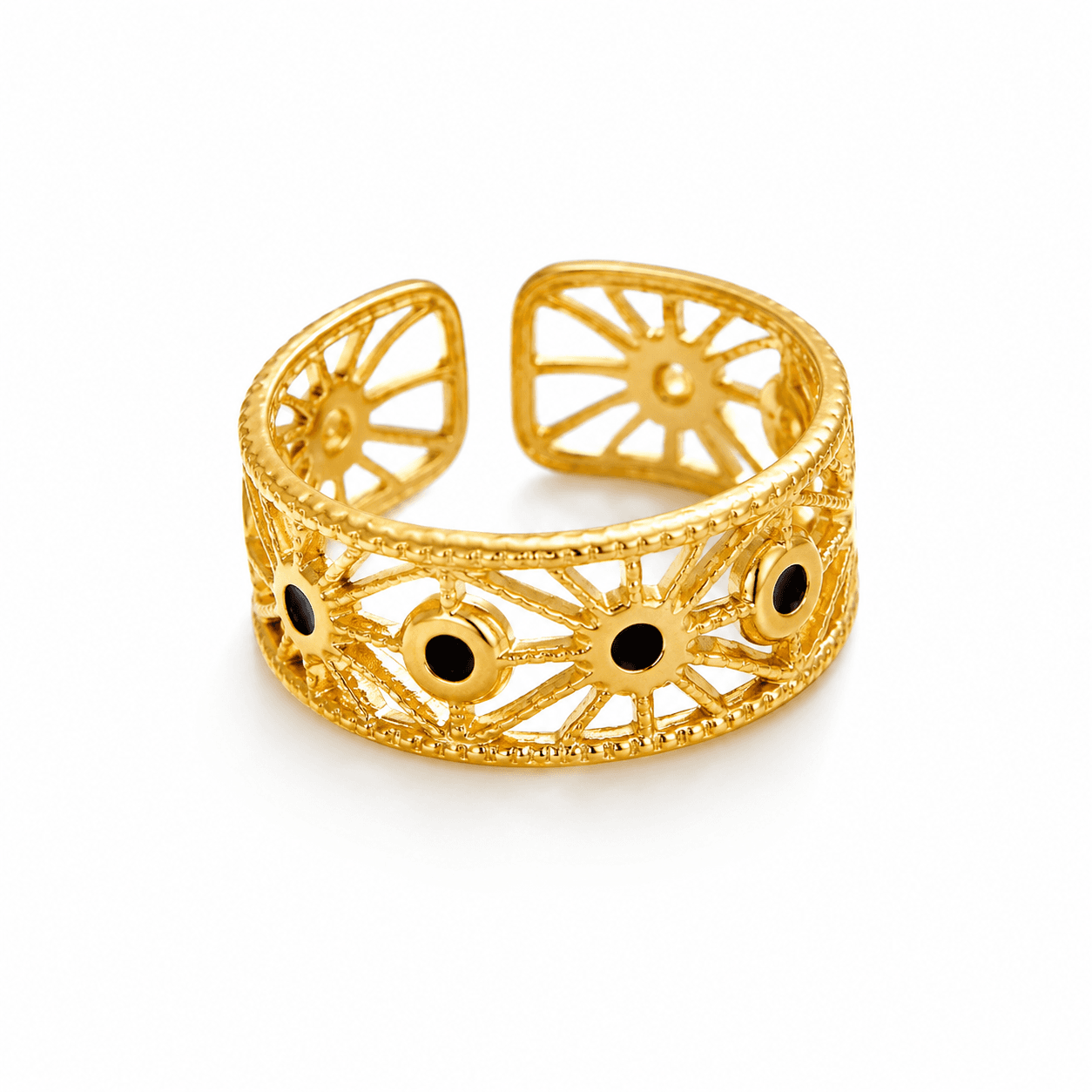Elvarra Celestial Noir Anti-Tarnish Statement Ring